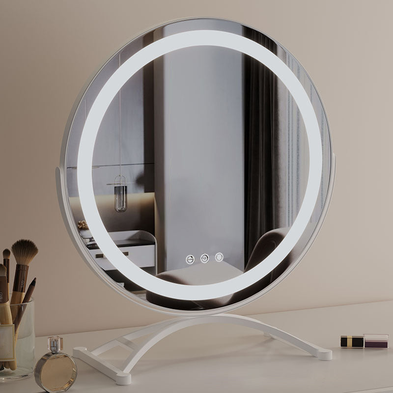 Makeupspejl med LED-lys, genopladeligt, 40 cm, 360° drejeligt, dæmpbart, 3 lysindstillinger