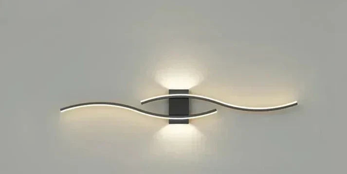 LED-væglampe i bølgeform, 60 x 15 cm
