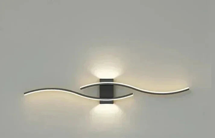 LED-væglampe i bølgeform, 60 x 15 cm