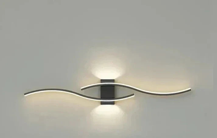 LED-væglampe i bølgeform, 60 x 15 cm