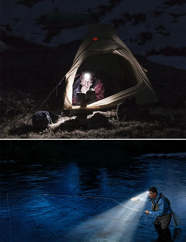 LED-pandelampe med zoom, 2000 lumen og genopladeligt batteri