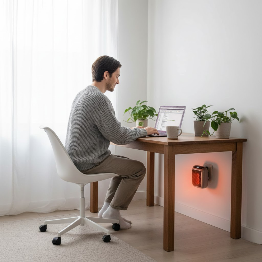 Kompakt varmeblæser på 800 W med timer