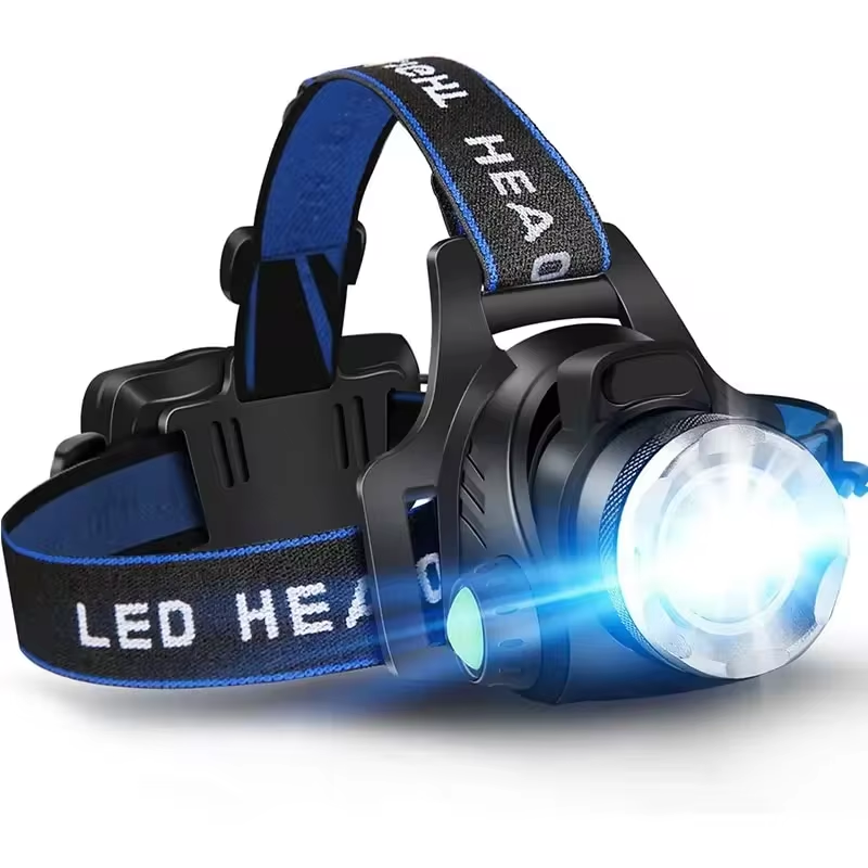 LED-pandelampe med zoom, 2000 lumen og genopladeligt batteri