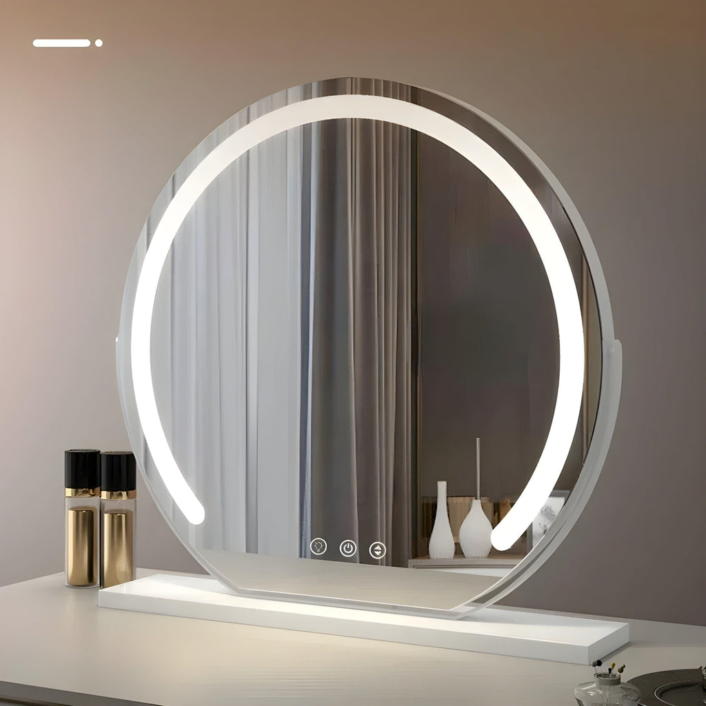 Rundt LED-makeupspejl med dæmpbart lys, 40-50-60 cm