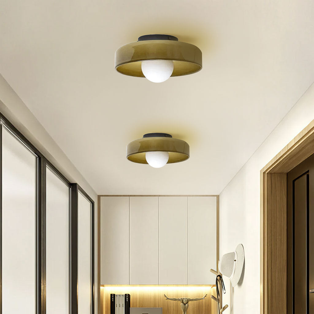 Loftlampe og væglampe i glas