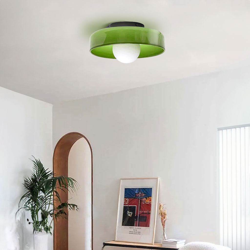 Loftlampe og væglampe i glas