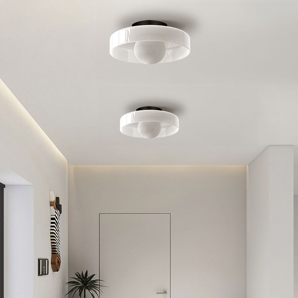 Loftlampe og væglampe i glas
