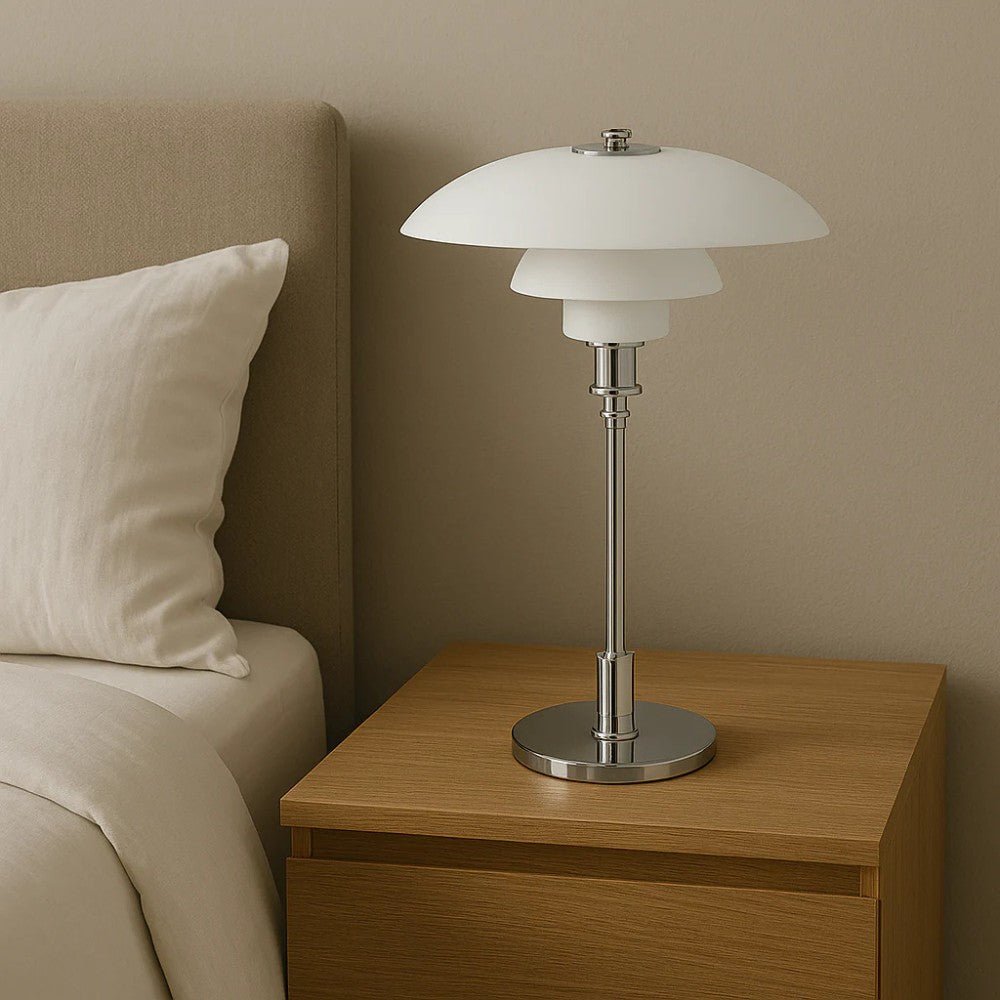 Nordisk bordlampe i glas med E27-fatning