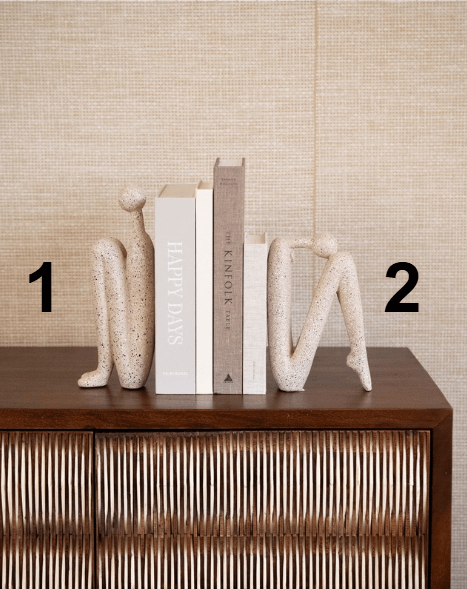 Serre-livres Ensemble Sculpture Résine Poly Moderne Design 27cm Décoratif | Hjemvia