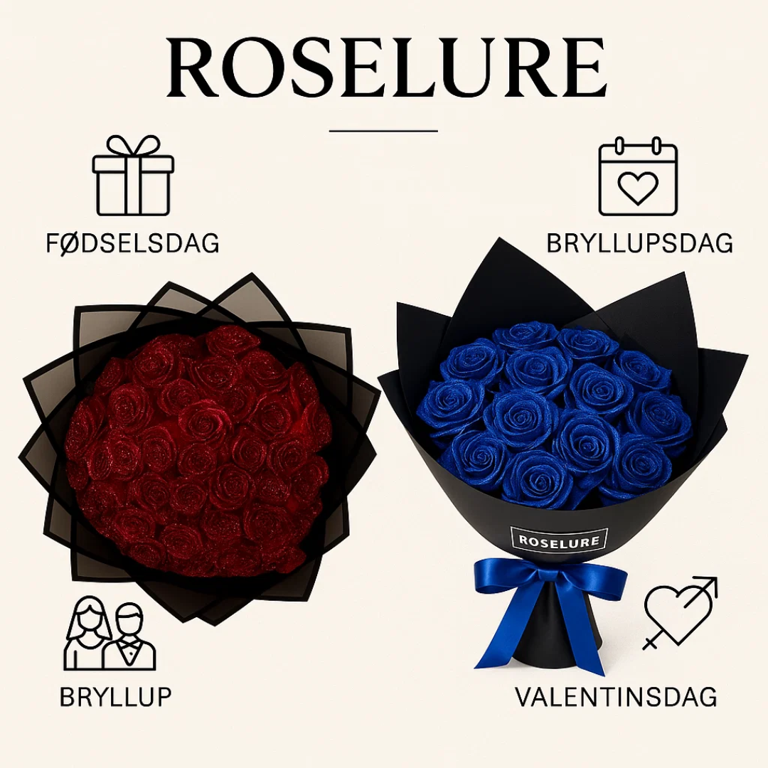 Konserverede roser i gaveæske, holder i årevis