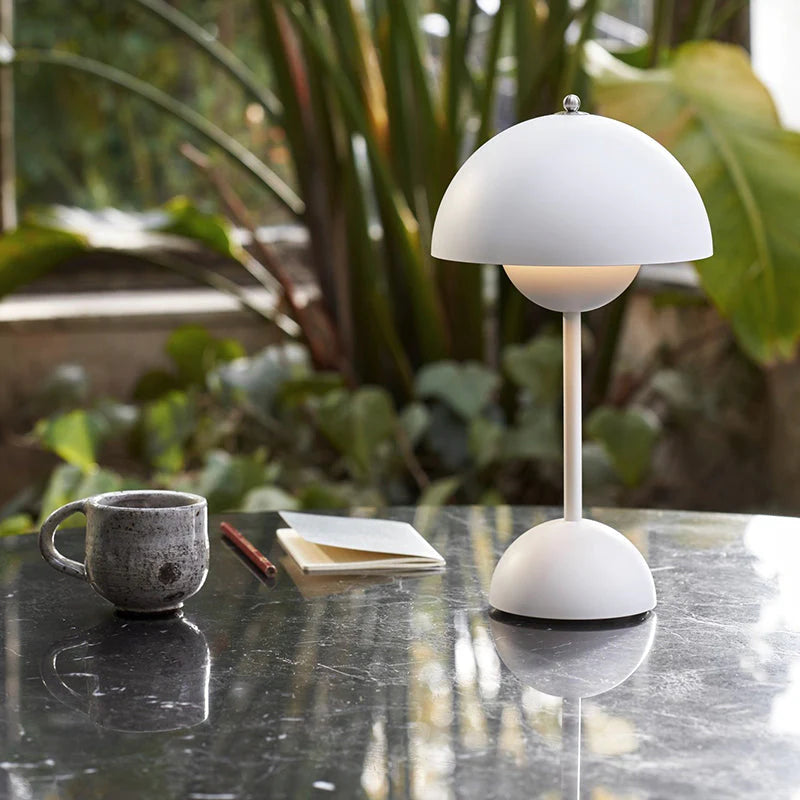 Udendørs bordlampe til terrassen, trådløs, genopladelig, dæmpbar, LED, varm hvid, 30 cm, til sidebord og altan