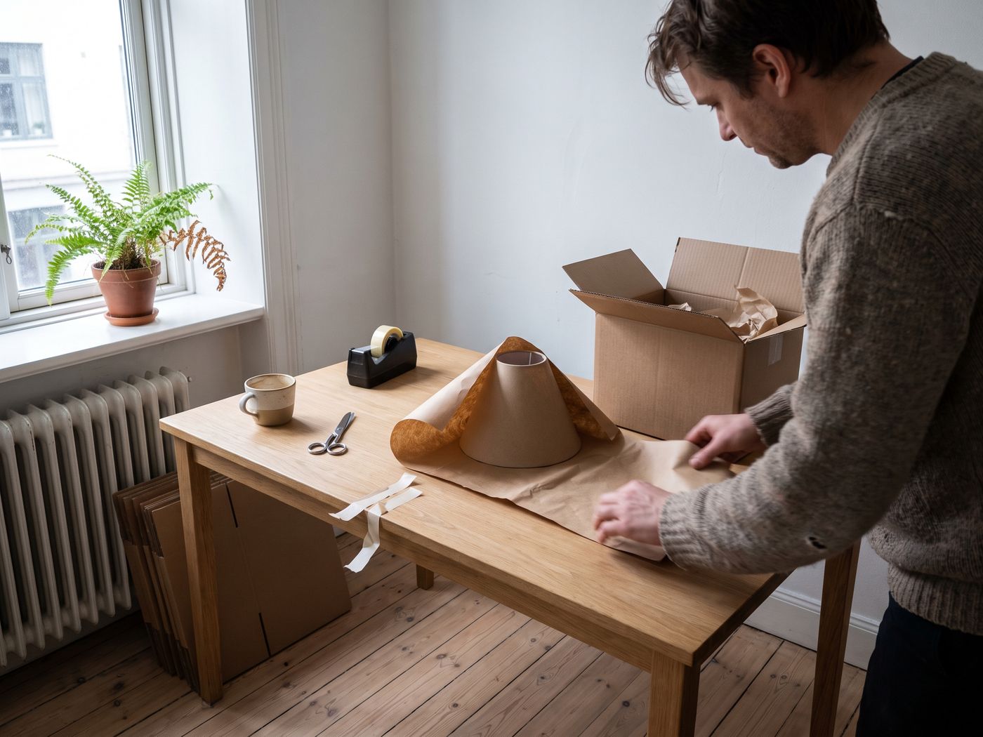 En ordre bliver pakket til forsendelse